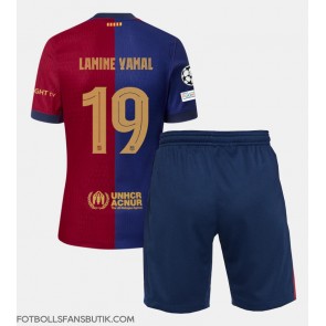 Barcelona Lamine Yamal #19 Replika Hemmatröja Barn 2024-25 Kortärmad (+ Korta byxor)